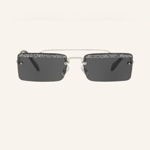 Miu Miu Black and Silver Sunglasses SMU59T SMU/59T with bling